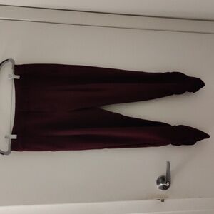 Parker Burgundy Trousers with Rouche Leg Opening, Size 0